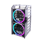 Rack Tower Pro for Raspberry Pi & Jetson Nano – 8-layer acrylic case with RGB fan for cluster and NAS